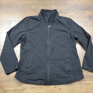 T By Talbots Shirt Jacket Womens Black MP Medium Petite 3/4 Zip Long Sleeve